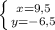 Решите систему уравнений: {y+x=3 {x-y=16