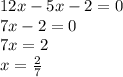 Розвязати ривняння 12х^-5х-2=0