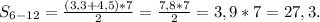 S_{6-12} =\frac{(3,3+4,5)*7}{2}=\frac{7,8*7}{2}=3,9*7=27,3.