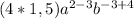 (4 * 1,5)a^{2-3}b^{-3 + 4}