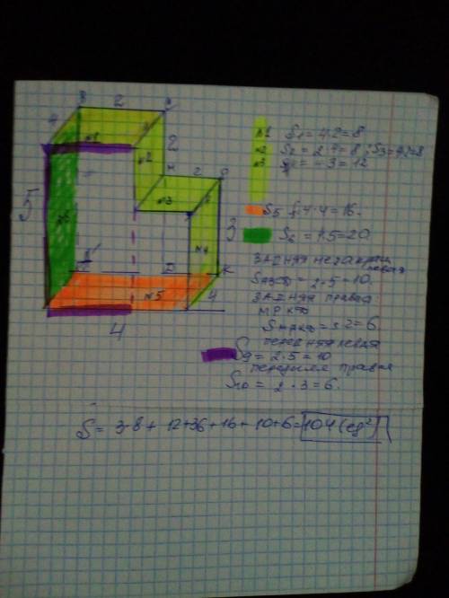 вычислите площадь по формуле. 2(ас+ав+вс) 