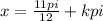 x=\frac{11pi}{12} +kpi