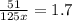  \frac{51}{125x} = 1.7