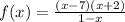 f(x)=\frac{(x-7)(x+2)}{1-x}