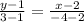 \frac{y-1}{3-1} = \frac{x-2}{-4-2}