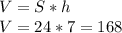 V=S*h\\V=24*7=168