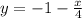 y=-1-\frac{x}{4}