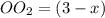 OO_{2} = (3 - x)