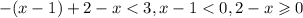  - (x - 1) + 2 - x < 3,x - 1 < 0,2 - x \geqslant 0