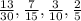 \frac{13}{30} , \frac{7}{15} , \frac{3}{10} , \frac{2}{5}