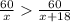 \frac{60}{x} \frac{60}{x+18}