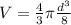 V=\frac{4}{3}\pi \frac{d^{3}}{8}\\\\