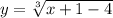 y = \sqrt[3]{x + 1 - 4}