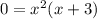 0 = x^{2} (x+3)