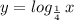 y=log_{\frac{1}{4}}\, x