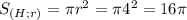 S_{(H;r)}=\pi r^{2} =\pi 4^{2}=16 \pi