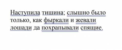 Расставить запятые,сделать синтаксический разбор предложения, составить схему Наступила тишина слышн