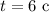 t = 6 \ \text{c}