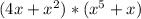 (4x+x^{2} )*(x^{5} +x)