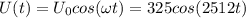 U(t)=U_0cos(\omega t)=325cos(2512t)