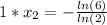 1*x_{2} =-\frac{ln(6)}{ln(2)}