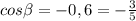 cos\beta =-0,6=-\frac{3}{5}