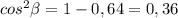 cos^2\beta =1-0,64=0,36