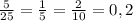 \frac{5}{25}=\frac{1}{5}=\frac{2}{10}=0,2