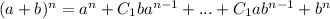 (a+b)^{n}=a^n+C_{1} ba^{n-1}+...+C_{1} ab^{n-1}+b^n