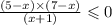 \frac{(5 - x) \times (7 - x)}{(x + 1)} \leqslant 0