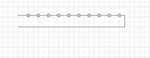 Составить и нарисовать схему подключения к сети 220В елочной гирлянды, состоящей из ламп напряжением