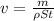 v = \frac{m}{ \rho St}