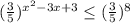 (\frac{3}{5}) ^{x^{2} -3x+3} \leq (\frac{3}{5} )^8\\