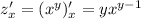 z'_x = (x^y)'_x=yx^{y-1}