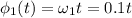 \phi_1(t)=\omega_1t=0.1t