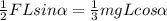 \frac{1}{2}FLsin\alpha =\frac{1}{3}mgLcos\alpha