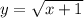 y= \sqrt{x+1}