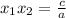 x_{1} x_{2} = \frac{c}{a}