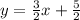 y = \frac{3}{2} x + \frac{5}{2}