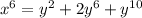 x^{6}=y^2+2y^6+y^{10}