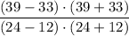 \dfrac{(39 - 33) \cdot (39 + 33)}{(24 - 12) \cdot (24 + 12)}