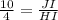 \frac{10}{4} = \frac{JI}{HI}