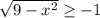 \sqrt{9 - x^{2}} \geq -1