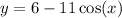 y = 6 - 11 \cos(x)