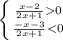 \left \{ {{\frac{x-2}{2x+1} 0} \atop {\frac{-x-3}{2x+1}