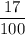 \dfrac{17}{100}