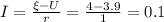 I=\frac{\xi-U}{r}=\frac{4-3.9}{1} =0.1