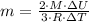 m=\frac{2\cdot M\cdot \Delta U}{3\cdot R\cdot \Delta T}