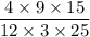 \dfrac{4 \times 9 \times 15}{12 \times 3 \times 25}