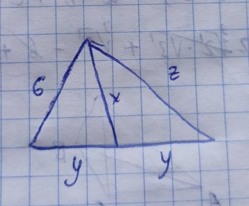 медиана проведенная к основанию разделила треугольник на два треугольника периметры которых равны 18